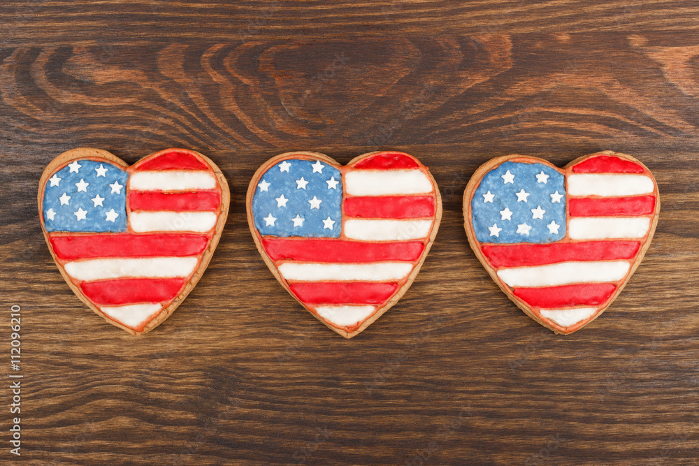 Obraz premium Cookies with American patriotic color