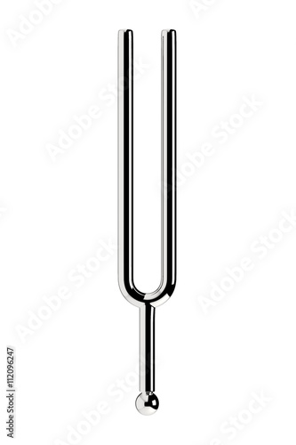 Music Tuning Fork. 3d Rendering photo