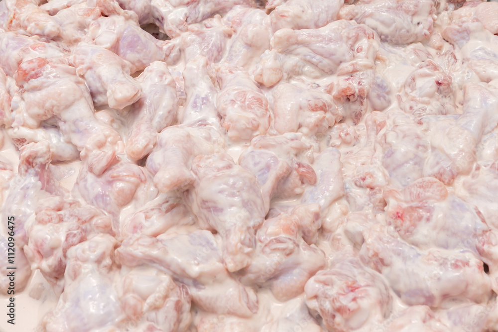Raw chicken in flour prepare fried Raw chicken in flour prepare fried