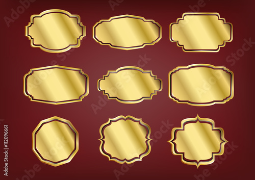 Premium Golden labels collection ; vector illustration