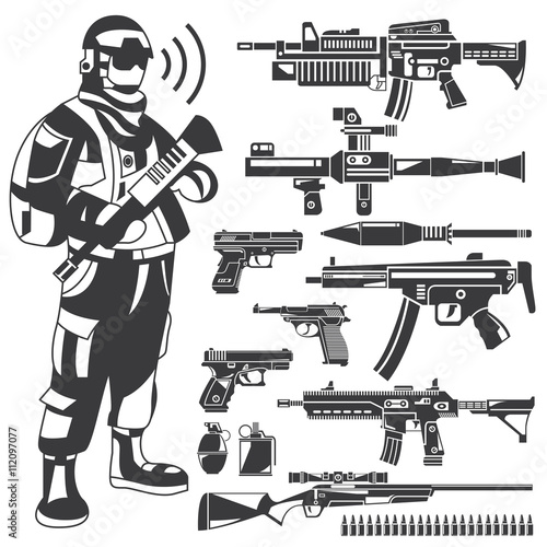 commando, policeman, gun, weapon icons