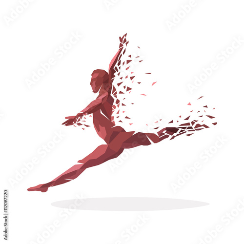 Geometric Particle Run Dance People
