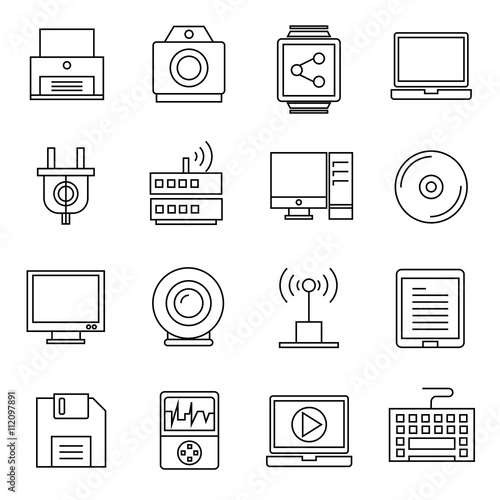 computer, gadget icons