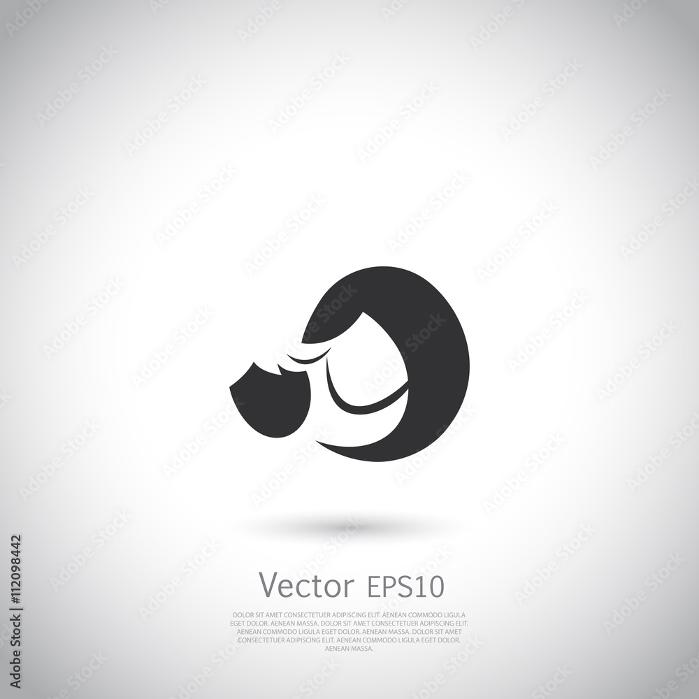 Mother and child icon or logo. Mother and child icon or logo.
