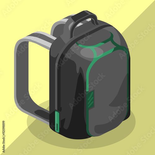 backpack isometric Schoolbag educational
