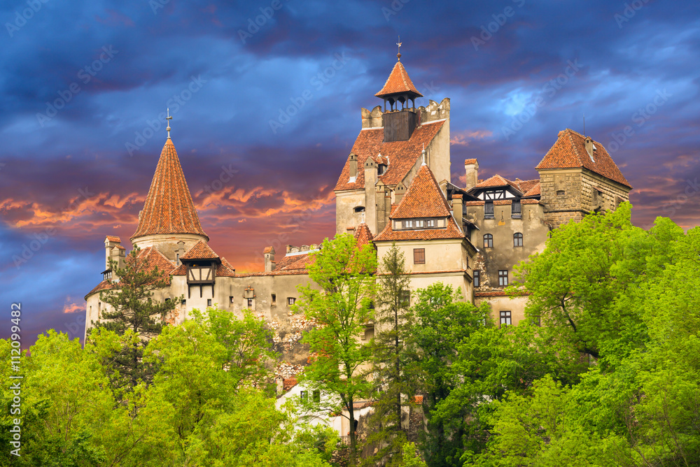 Historic Dracula castle, famous legendary and medieval castle of Bran in Romania - Europe