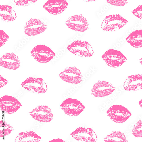 pink lips - seamless pattern
