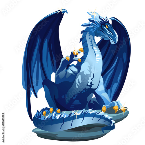Figure icy blue dragon with Golden claws
