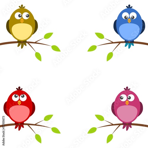 Cute Birds on branches