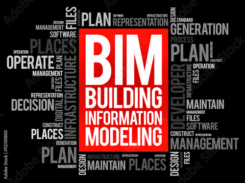 BIM - building information modeling word cloud, business concept