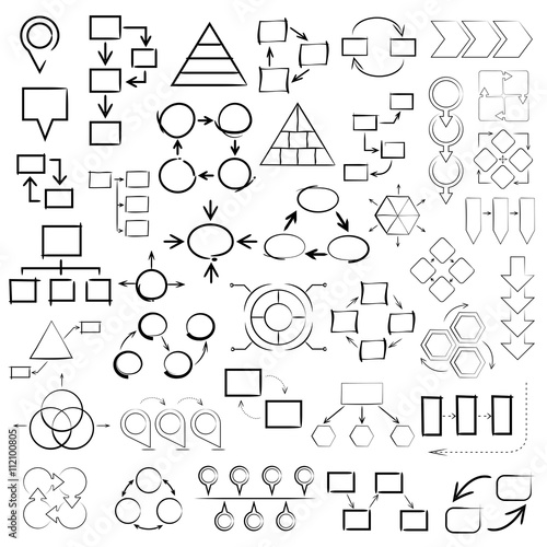 hand drawn diagram, chart, graph, sketch info graphic elements