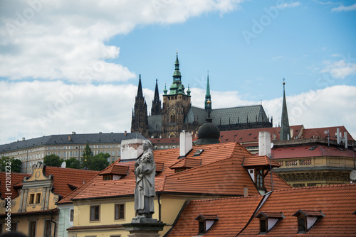 View of Prague on bright day