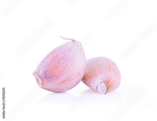Organic garlic on white background