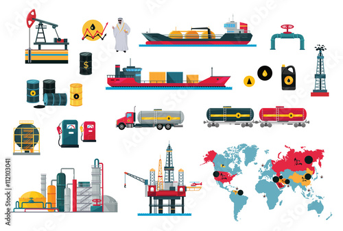 Set of Icons Concept Oil Design