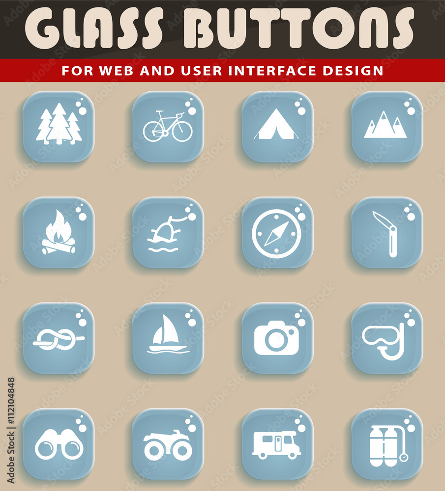 Active recreation icon set Active recreation icon set
