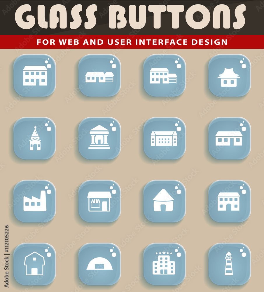 Buildings icons set Buildings icons set