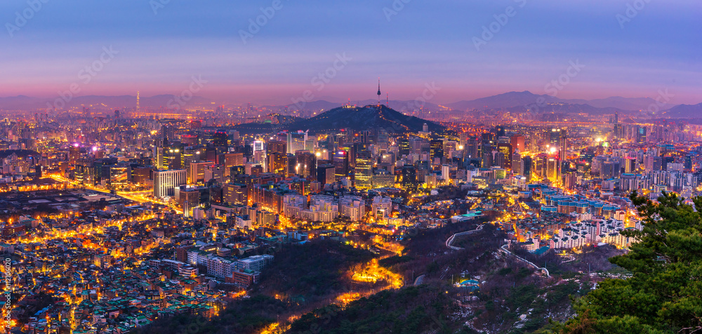 Korea,Panorama of Seoul City Skyline , South Korea
