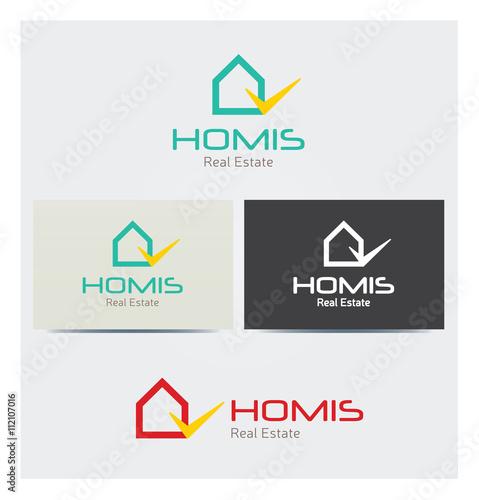 Logo Icone Maison Domicile Carte de Visite et Charte Graphique Entreprise Plusieurs Couleurs