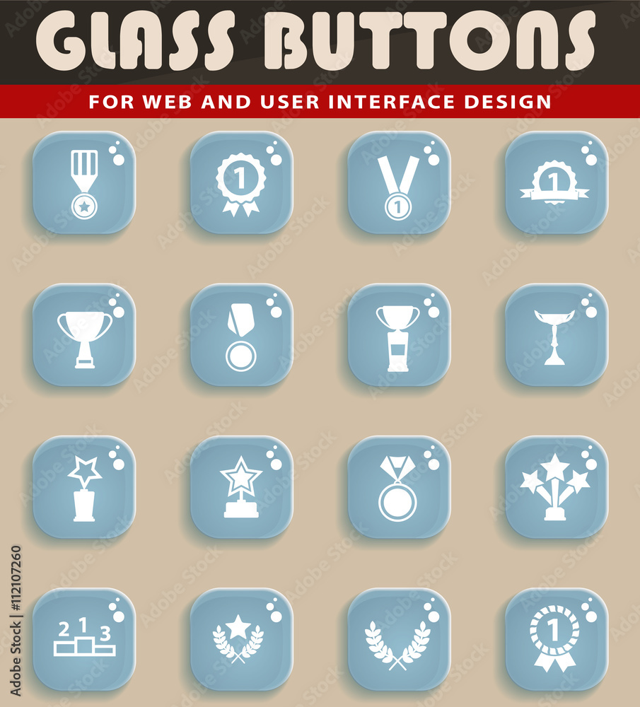 Medals and tropheys simply icons Medals and tropheys simply icons