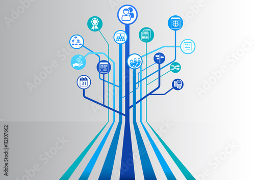 Project management conceptual background as vector illustration with different symbols
