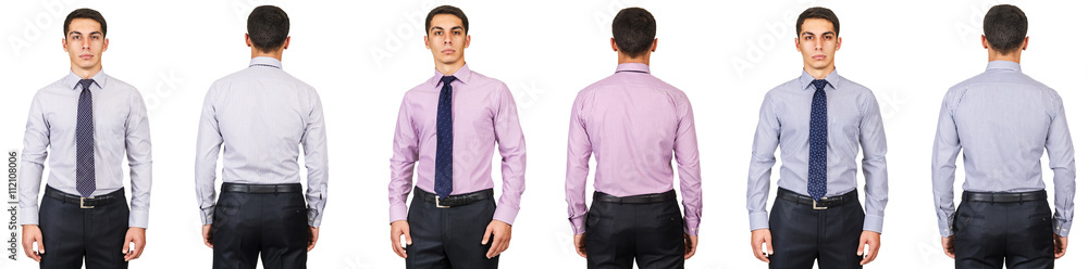 Young man in fashion concept isolated on white Young man in fashion concept isolated on white