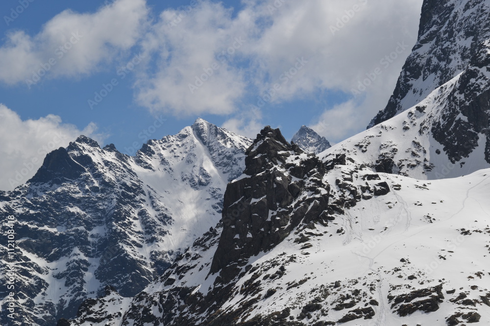Rysy i Mnich ze szlaku na Szpiglasową Przełęcz