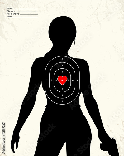 Dangerous armed woman - shooting range target