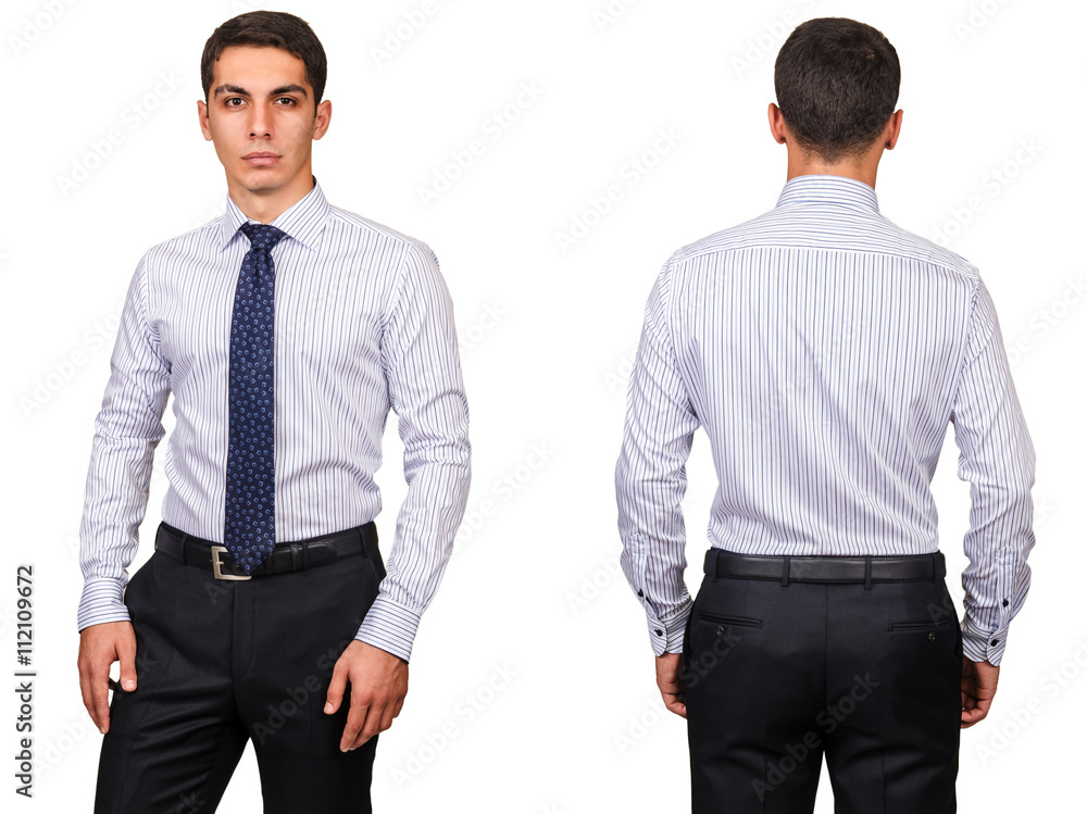 Young man in fashion concept isolated on white Young man in fashion concept isolated on white