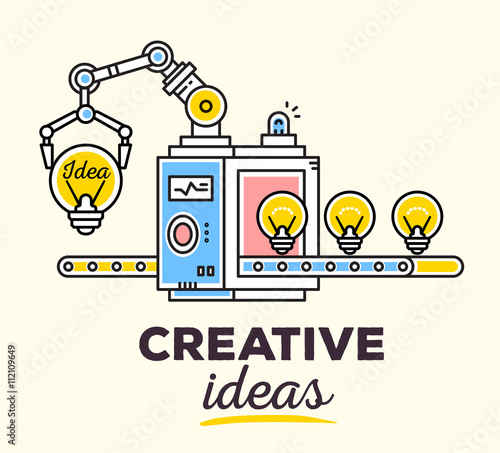 Vector illustration of creative professional mechanism with conv
