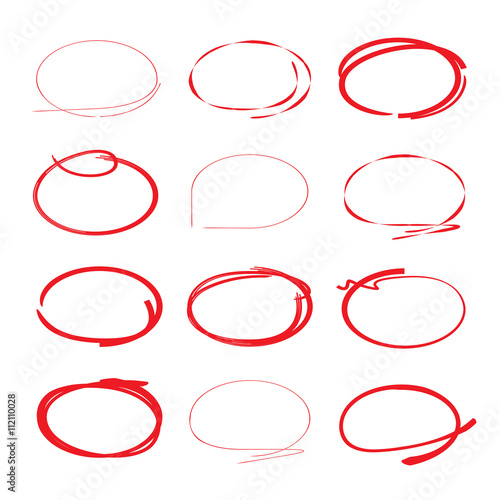 marker elements, red circle