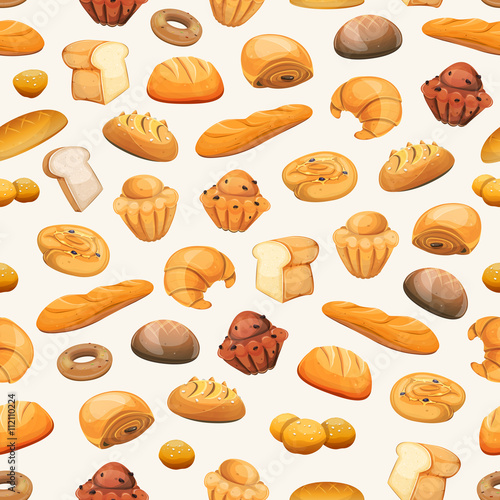 Seamless Bakery Icons Background