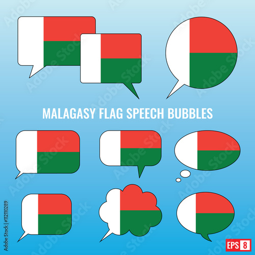 Malagasy Flag Speech Bubbles