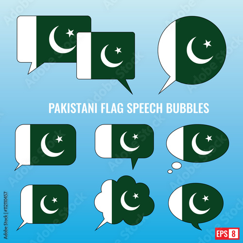 Pakistani Flag Speech Bubbles