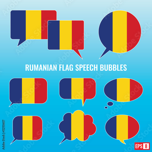 Rumanian Flag Speech Bubbles