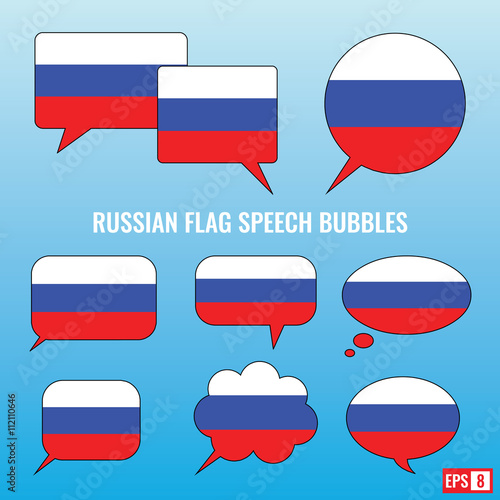 Russian Flag Speech Bubbles photo