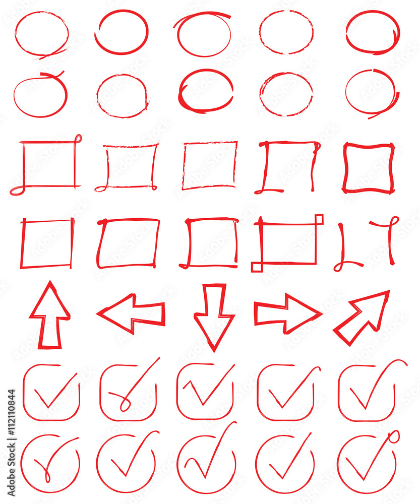 highlight elements, markers, arrows, check marks highlight elements, markers, arrows, check marks