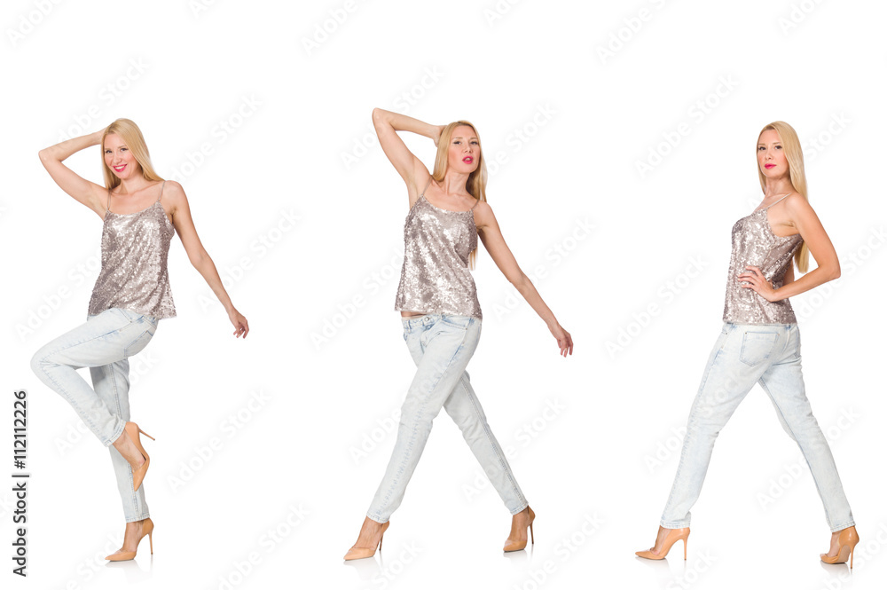 Composite photo of woman in various poses Composite photo of woman in various poses
