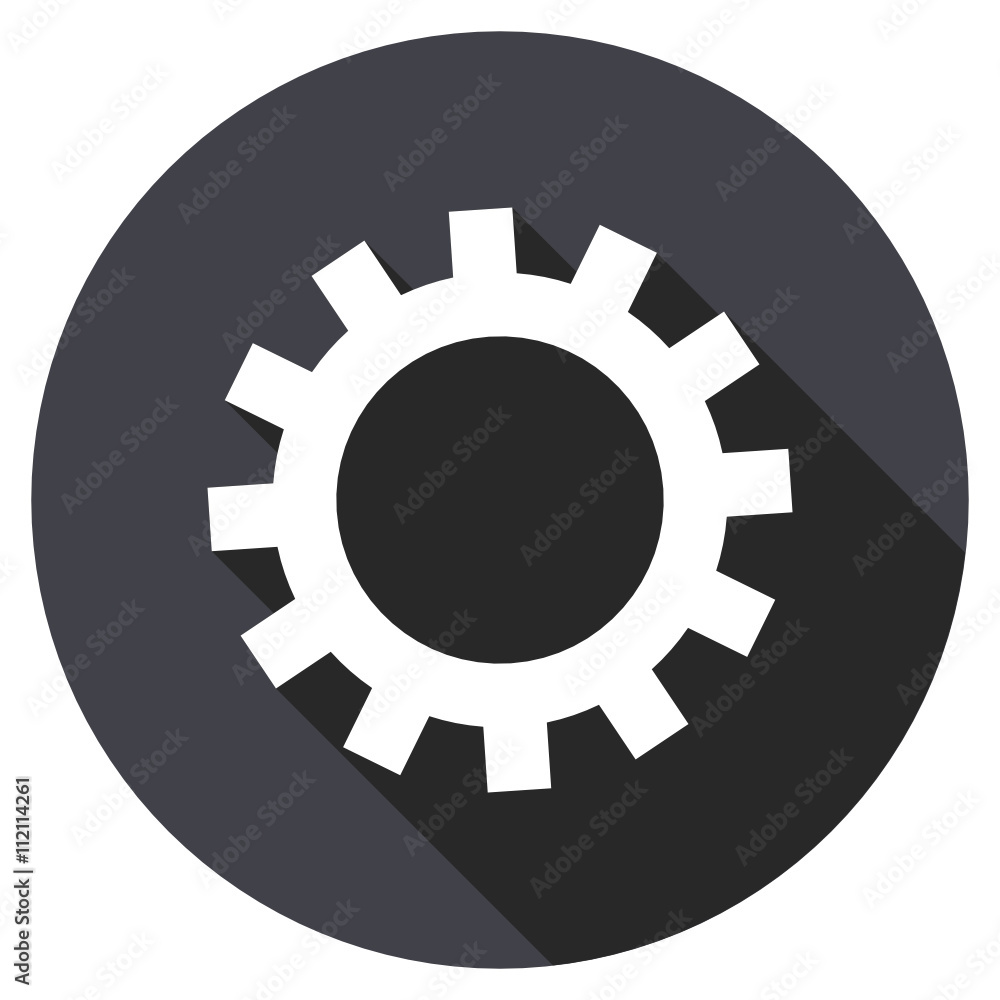 cogwheel vector icon, circle flat design internet button, web and mobile app illustration cogwheel vector icon, circle flat design internet button, web and mobile app illustration