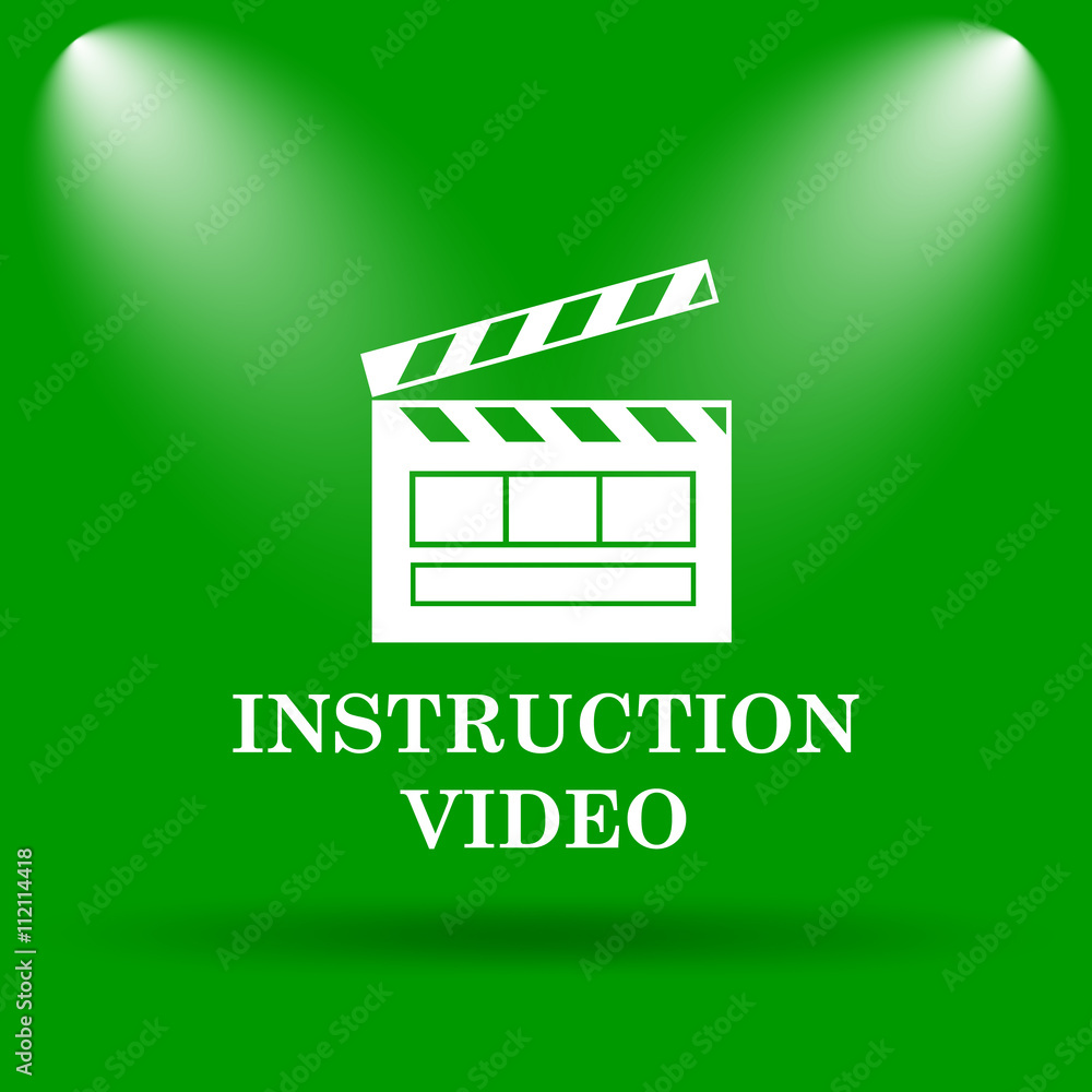 Naklejka premium Instruction video icon