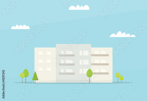 Cartoon house. Simple flat image