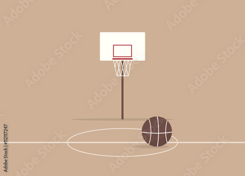 Cartoon simple basketball court