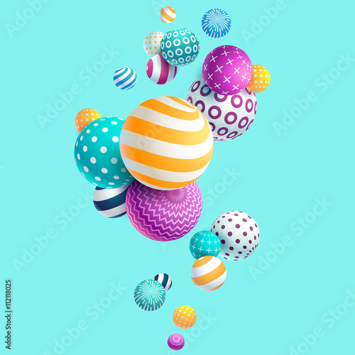 Multicolored decorative balls. Abstract vector illustration.