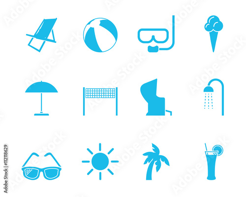 Iconset Baden - Strand / Blau