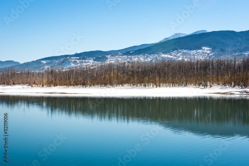 Lake Plastira on winter,Greece