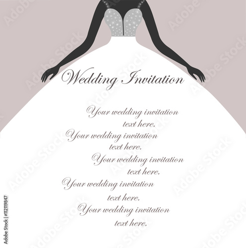 wedding invitation with text