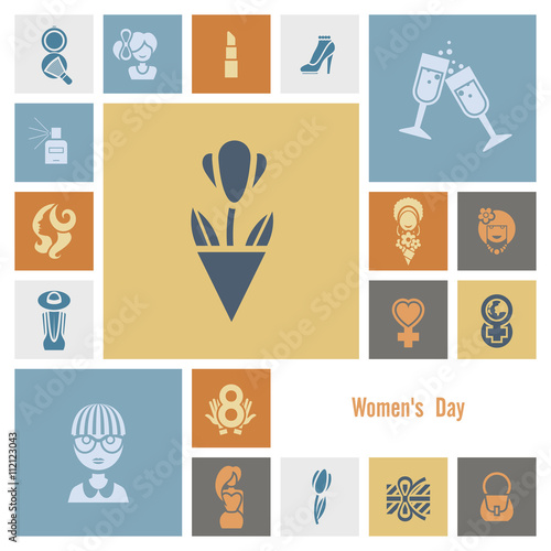 Womans Day Icon Set