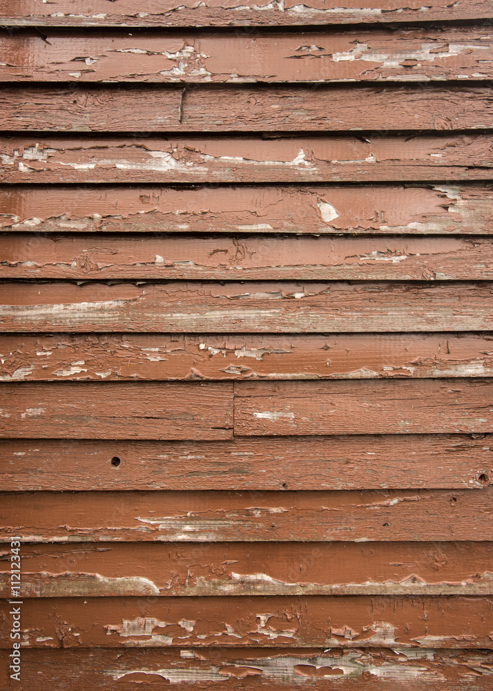 Obraz premium Brown Paint Peeling on Wooden Siding Portrait