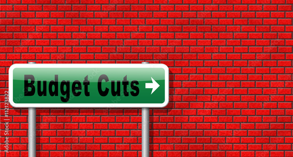 Budget cuts reduce costs and cut spendings during crisis or economic recession.. Budget cuts reduce costs and cut spendings during crisis or economic recession..
