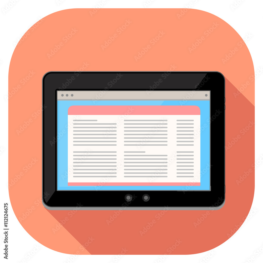 Vector illustration of a modern tablet.
Tablet pc computer internet icon displaying generic page website - Tablet technology with news website information. Vector illustration of a modern tablet.
Tablet pc computer internet icon displaying generic page website - Tablet technology with news website information.