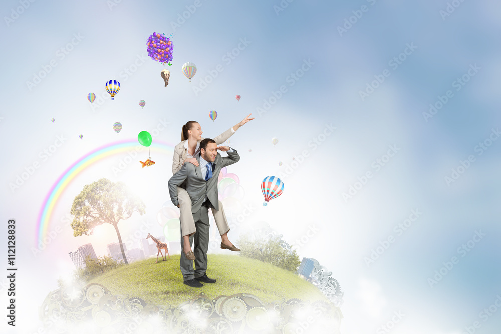 Tableau sur toile Business people having break in office